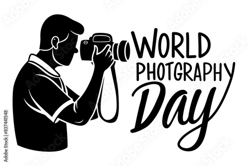 photographer man silhouette vector illustration