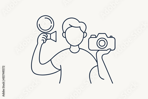 photographer man silhouette vector illustration