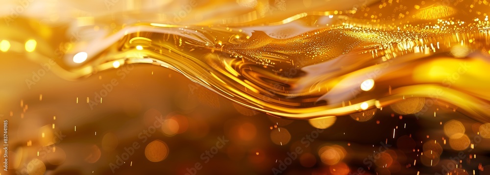 Obraz premium Flowing liquid gold background