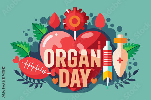 organ donation day vector illustration