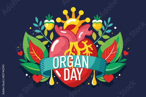 organ donation day vector illustration