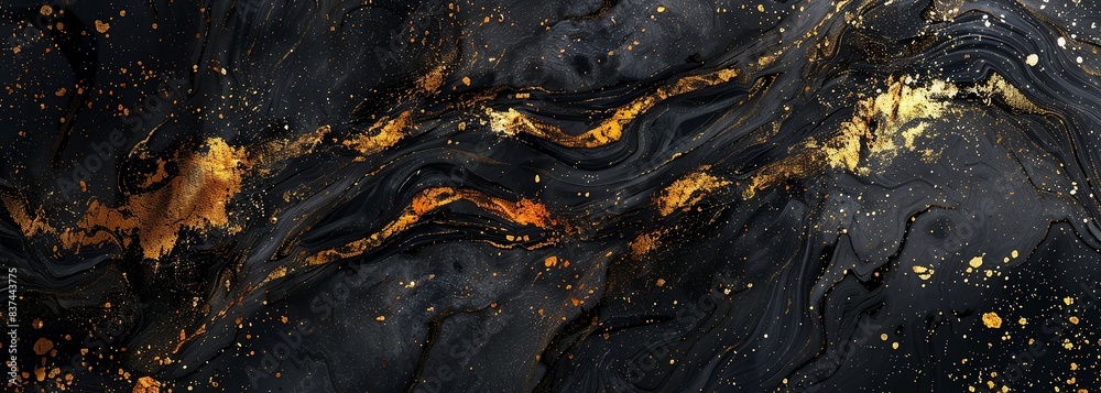 Black and gold marble texture background Black and gold marble texture background