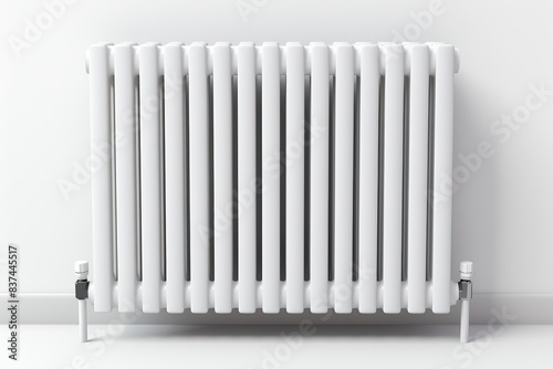 Wallpaper Mural A modern white radiator against a minimalist white wall, providing warmth and comfort, suitable for home heating solutions and elegance. Torontodigital.ca