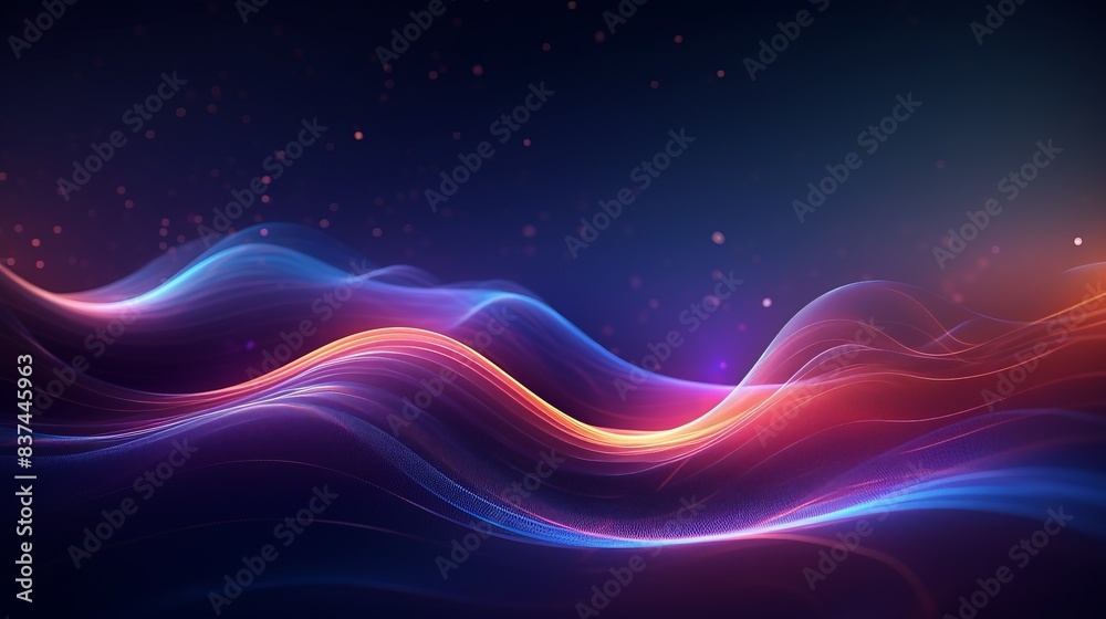 Abstract colorful waves on a dark background with light effects, perfect for creative design, digital art, and visual graphics projects. Abstract colorful waves on a dark background with light effects, perfect for creative design, digital art, and visual graphics projects.