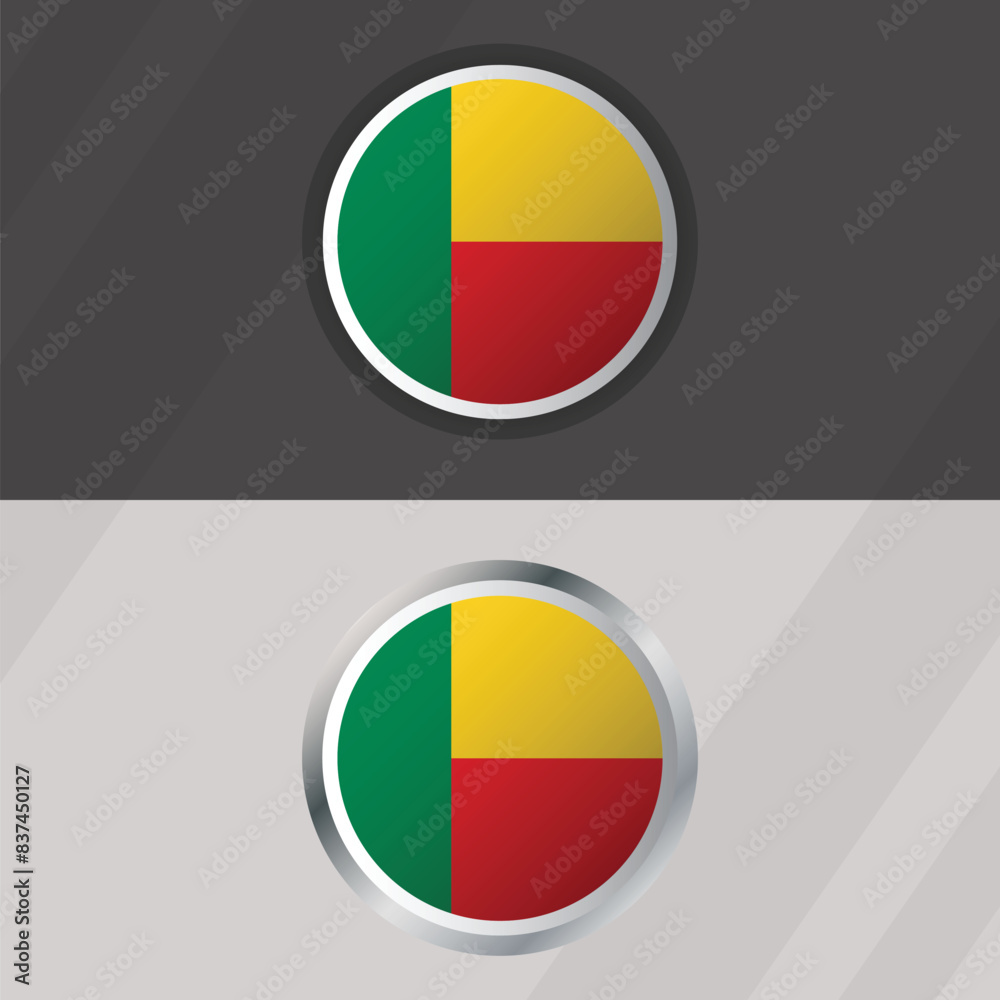Vector Benin Round Flag Template Vector Benin Round Flag Template