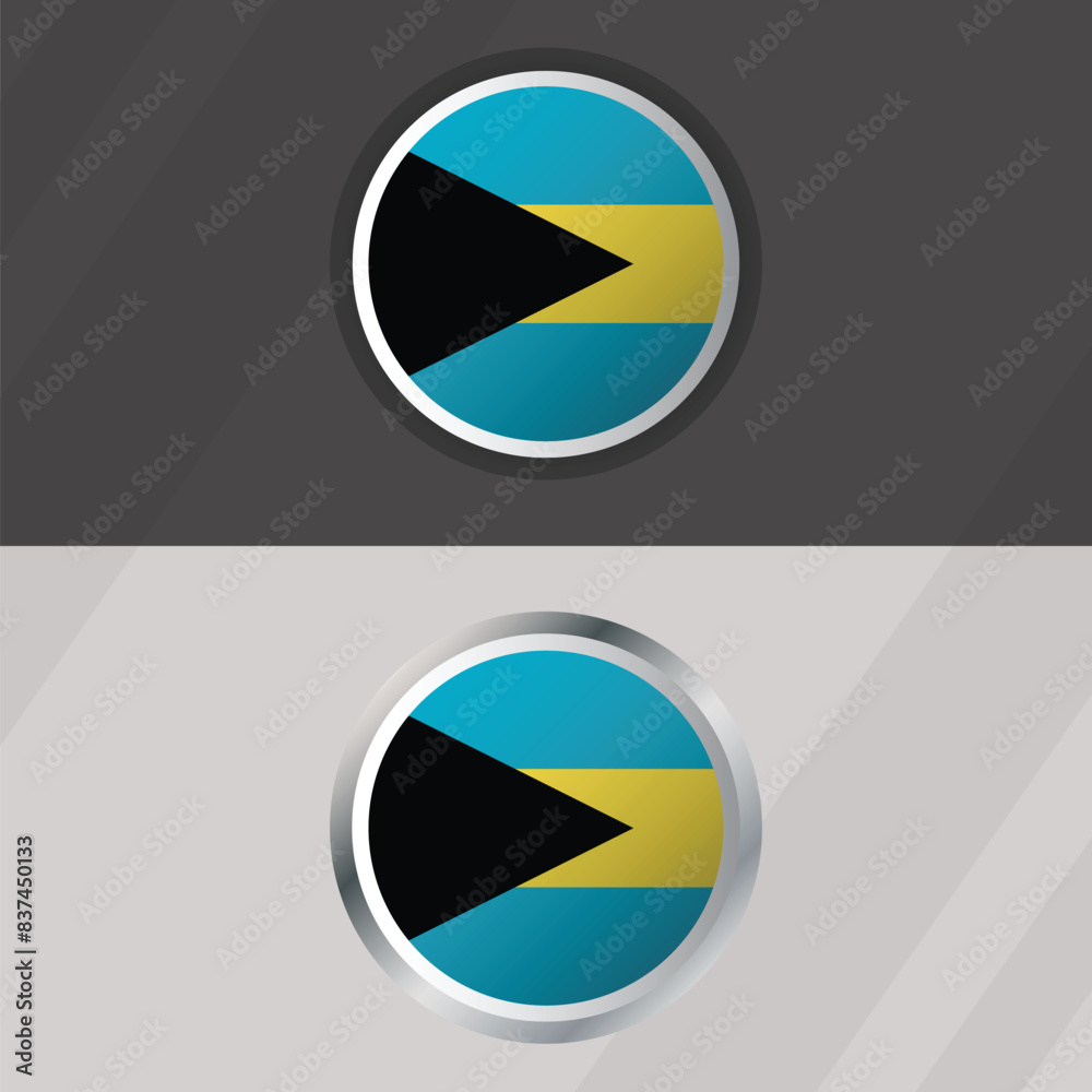 Fototapeta premium Vector Bahamas Round Flag Template