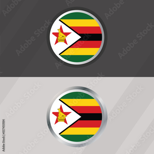 Free Download Vector Zimbabwe Round Flag Template - GFXLoad