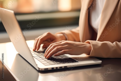 businesswoman using laptop