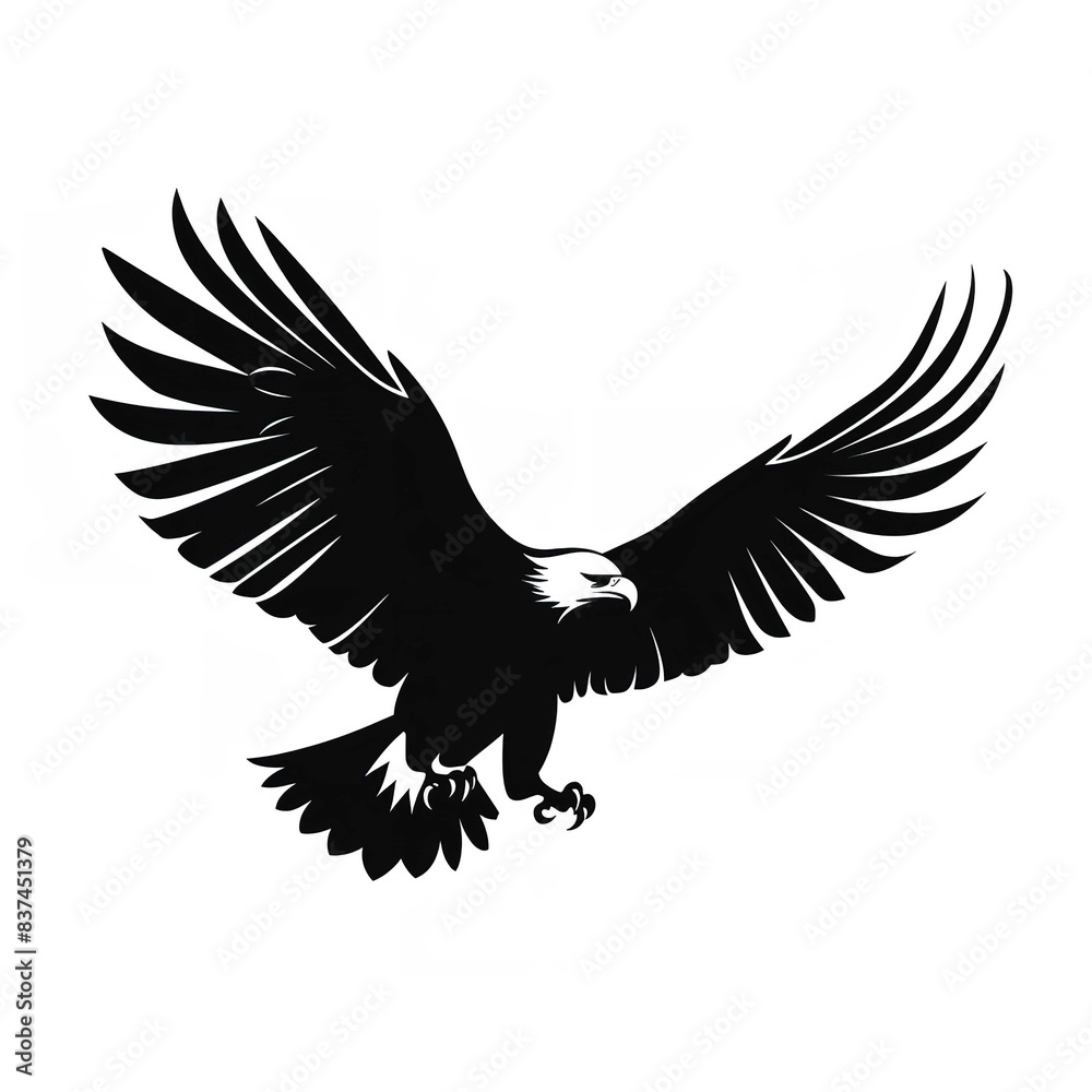 Black Silhouette of a Flying Parrot: Simple and Clean Black Silhouette of a Flying Parrot: Simple and Clean