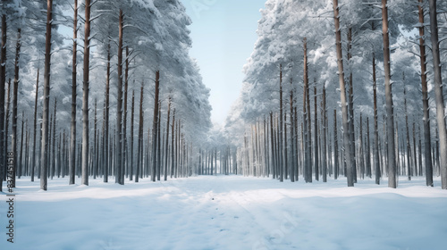 Snow covered trees winter landscape