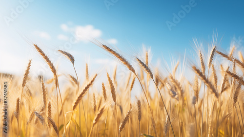 Golden wheat field and sky