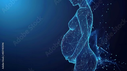 Close-up of an Abstract Pregnant Woman with Embryo in Her
