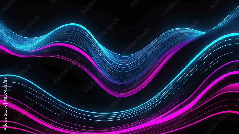 Sky blue and magenta digital waves flowing in a futuristic, energetic motion Sky blue and magenta digital waves flowing in a futuristic, energetic motion