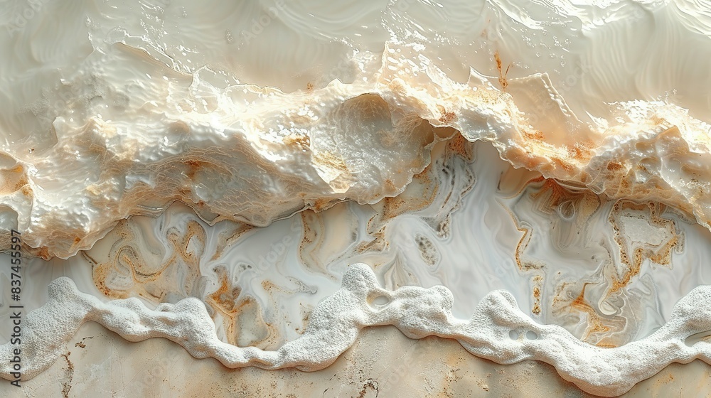 Seashore Elegance: Abstract Sand and Wave Formations