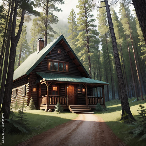 a cabin in a forest 2