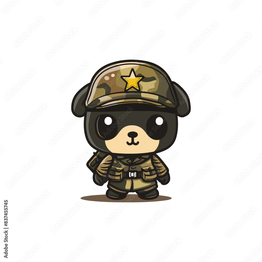 Cute army character vector design Cute army character vector design