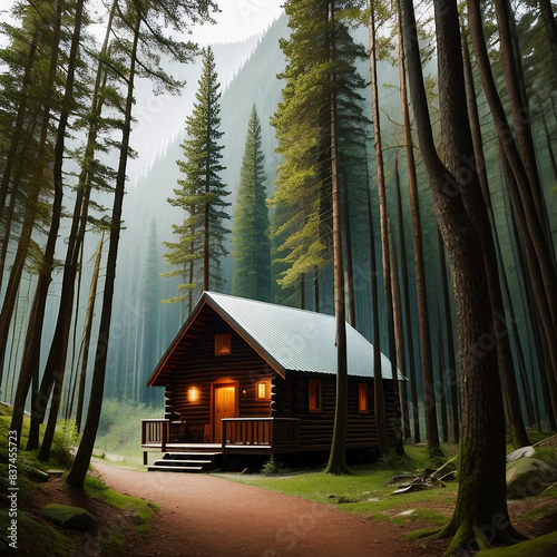a cabin in a forest 10