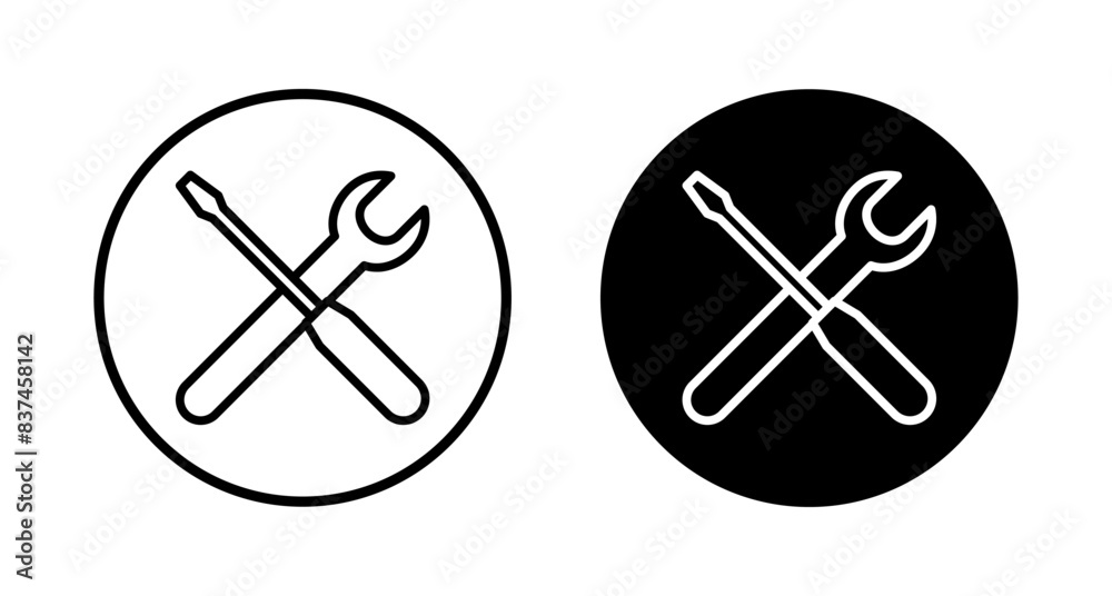 Repair icon vector isolated on white background. Wrench and screwdriver icon. settings vector icon. Maintenance. tools Repair icon vector isolated on white background. Wrench and screwdriver icon. settings vector icon. Maintenance. tools
