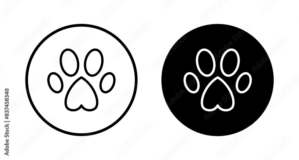 Paw icon vector isolated on white background. Paw Print icon Paw icon vector isolated on white background. Paw Print icon
