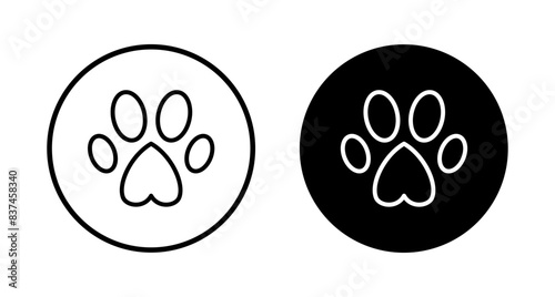 Paw icon vector isolated on white background. Paw Print icon