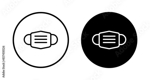 Mask icon vector isolated on white background. Man face with mask icon. Safety breathing masks. Industrial safety N95 mask. Medical mask vector icon.