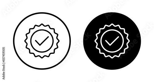 Approved icon vector isolated on white background. Certified Medal Icon vector. check mark