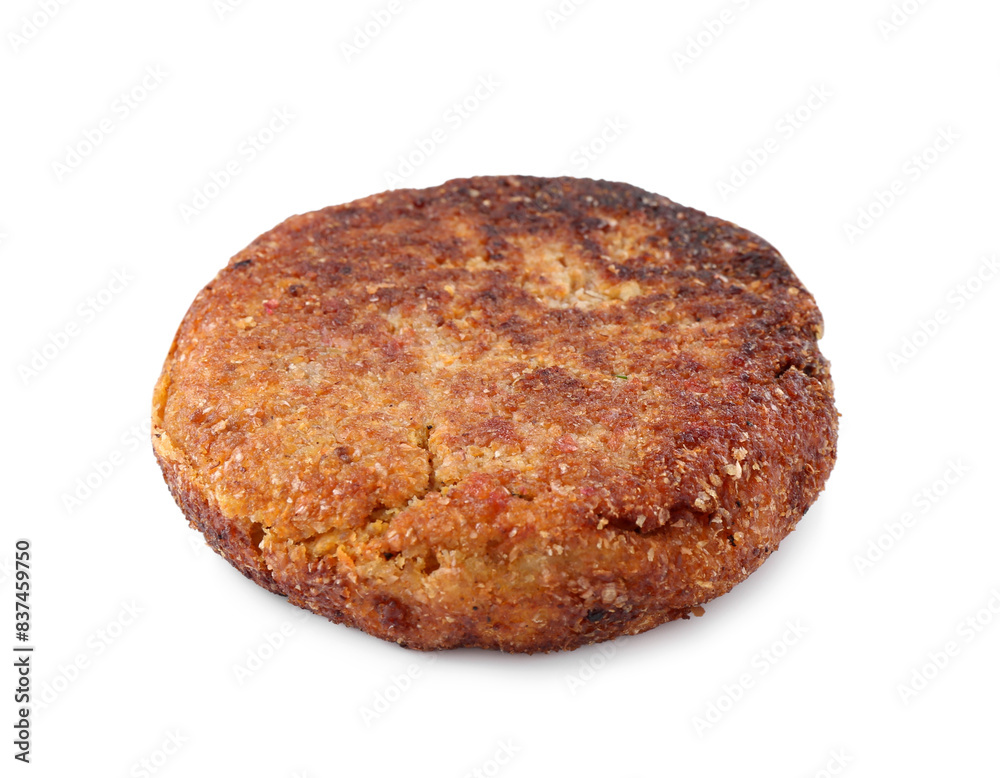 Tasty fried vegetarian cutlet isolated on white