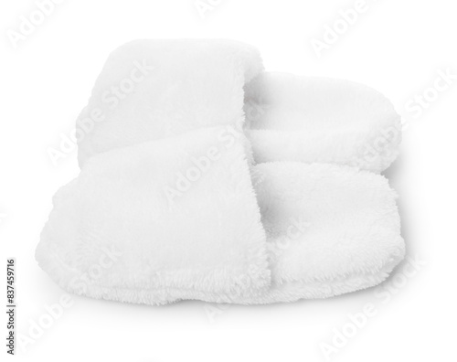 Pair of soft slippers isolated on white