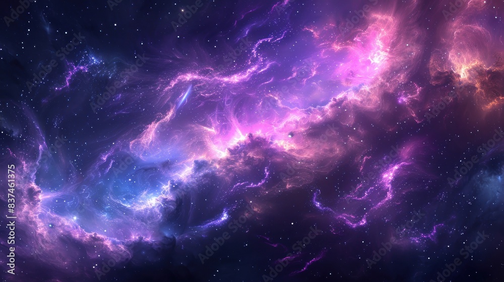 Nebulae in the distance light up the vast darkness, revealing the beauty and mystery of space. Nebulae in the distance light up the vast darkness, revealing the beauty and mystery of space.