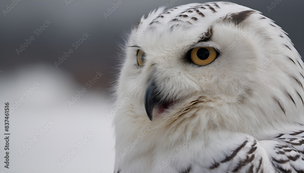 Obraz premium closeup of a snowy owl