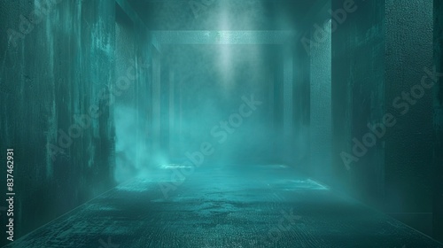 teal background concept with glowing light for ads. space for ads