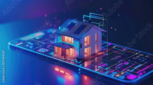 Development smart home and IOT system. Setup and configuration work scenarios internet of things in domestic house. Engineering and programming of app IOT. devices controlled smartphone in network