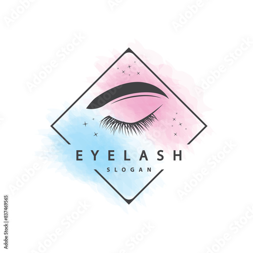 Eyelash Logo, Simple Design for Women's Care Beauty Business Brand Illustration Template