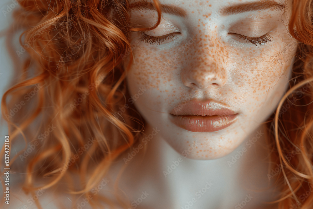 Close-Up Portrait of Happy Young Woman with Curly Red Hair and Freckles
Close-Up Portrait of Happy Young Woman with Curly Red Hair and Freckles