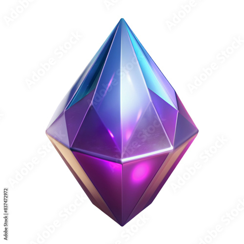 purple crystal on transparent background