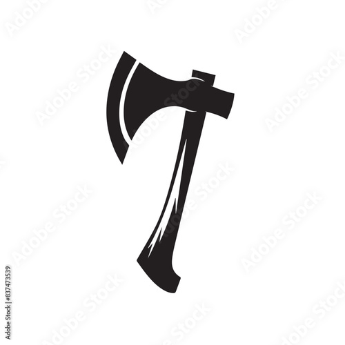 Axe in cartoon, doodle style . Image for t-shirt, web, mobile apps and ui. Isolated 2d vector illustration in logo, icon, sketch style, Eps 10, black and white. AI Generative