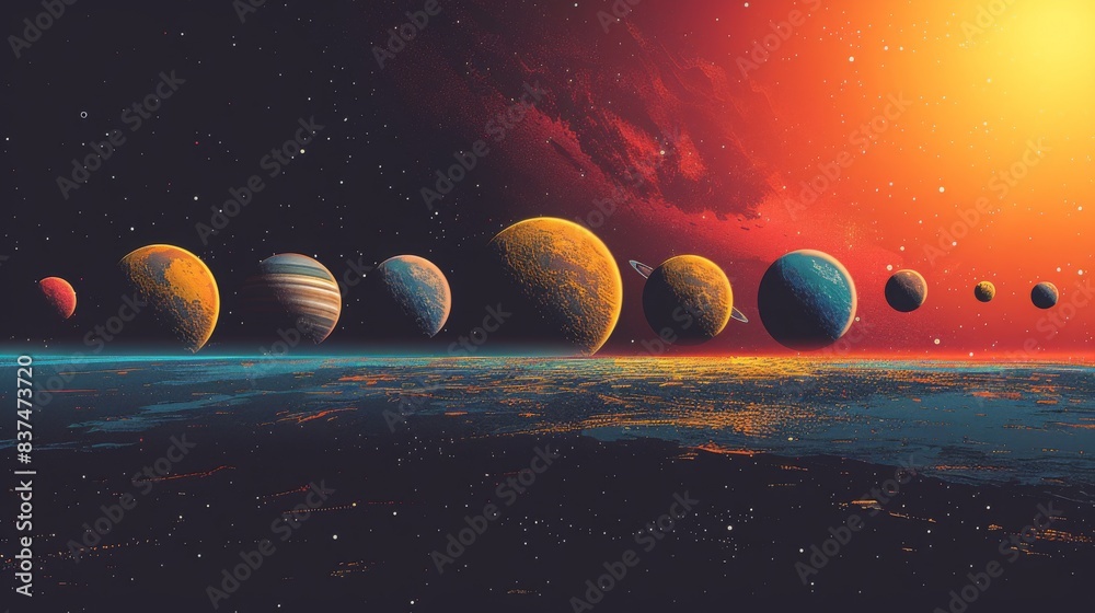 Fototapeta premium Beautiful fantasy tropical in night skies with colorful space, milky way and shining moon, and sunset in night sky with moonlight between forest 