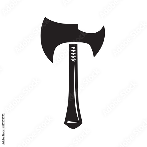 Axe in cartoon, doodle style . Image for t-shirt, web, mobile apps and ui. Isolated 2d vector illustration in logo, icon, sketch style, Eps 10, black and white. AI Generative