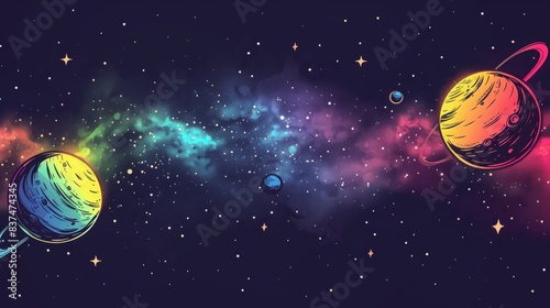Colorful space galaxy cloud nebula in light crimson and light azure, glowing color in sky space, universe science astronomy background wallpaper illustration, 