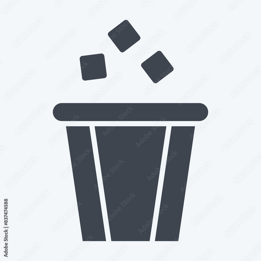 Icon Bin. related to Delete symbol. glyph style. simple design illustration Icon Bin. related to Delete symbol. glyph style. simple design illustration