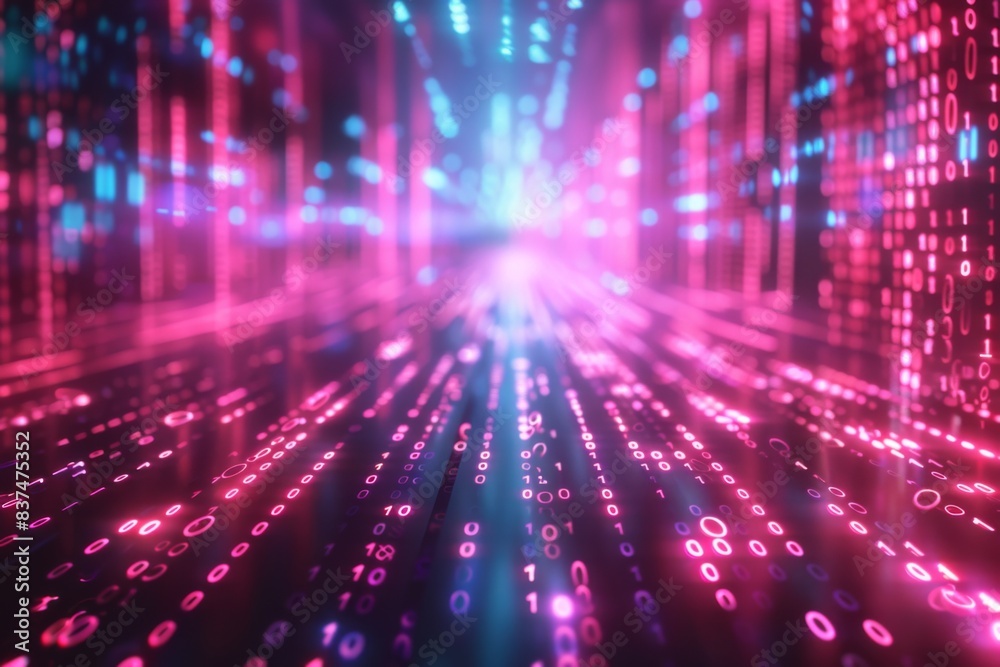 Digital Binary Technology Background created with Generative AI Digital Binary Technology Background created with Generative AI