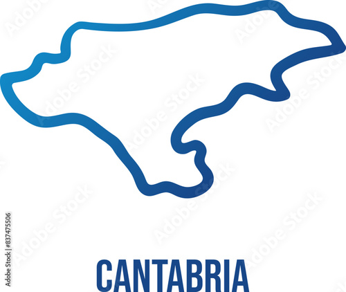 Cantabria autonomous community and province smooth borders abstract map