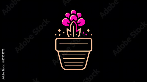 Flower Pot Logo Design