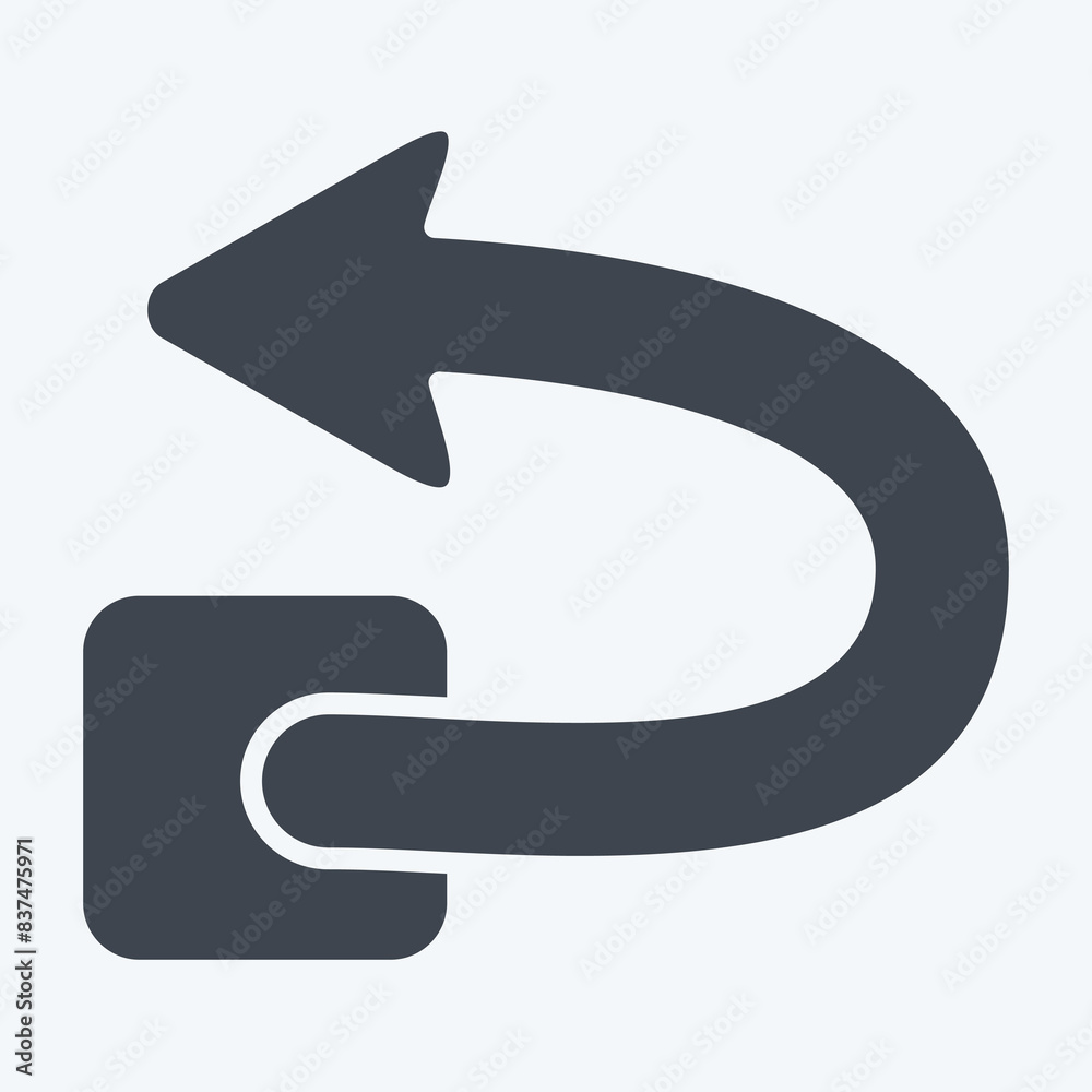 Icon Undo. related to Delete symbol. glyph style. simple design illustration Icon Undo. related to Delete symbol. glyph style. simple design illustration