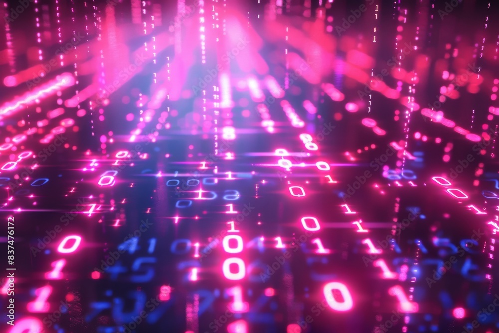 Digital Binary Technology Background created with Generative AI Digital Binary Technology Background created with Generative AI