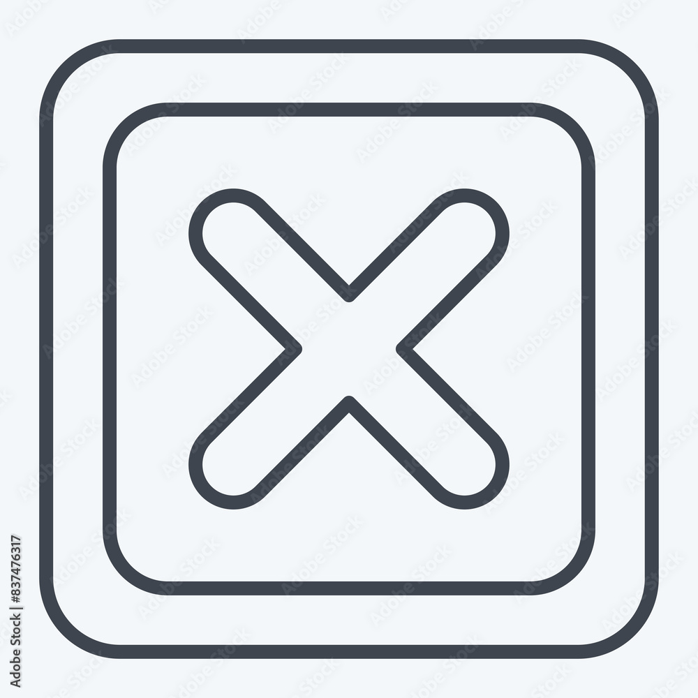 Icon Delete Button. related to Delete symbol. line style. simple design illustration Icon Delete Button. related to Delete symbol. line style. simple design illustration