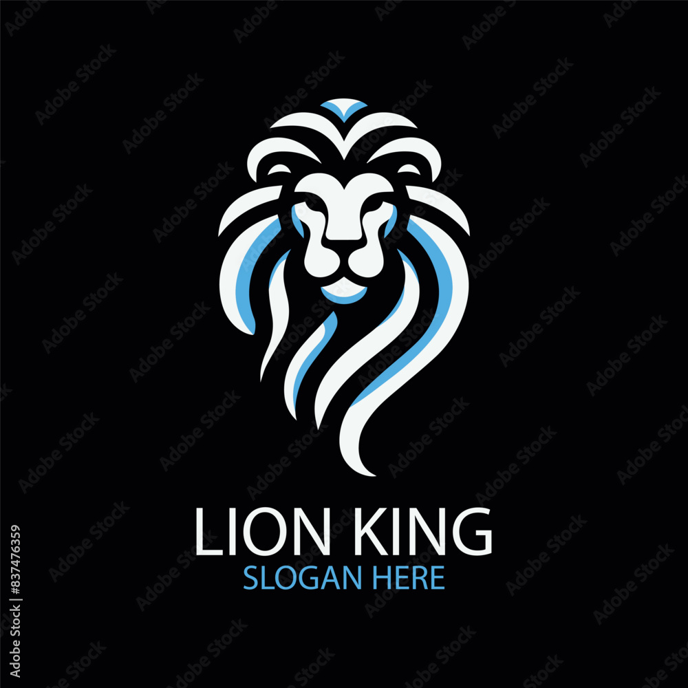 Minimalist logo of a white lion with a black background Minimalist logo of a white lion with a black background