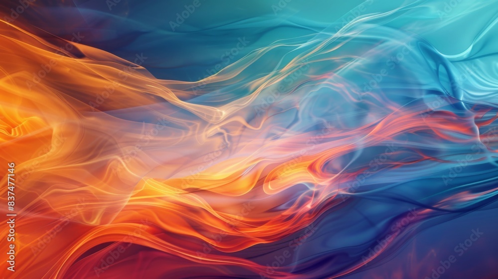 Obraz premium A colorful, abstract painting of flames and water