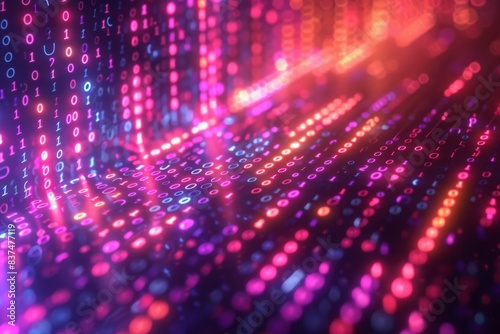 Wallpaper Mural Digital Binary Technology Background created with Generative AI Torontodigital.ca