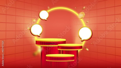 Background content promo motion graphics with podium for social media in 4k videos animation